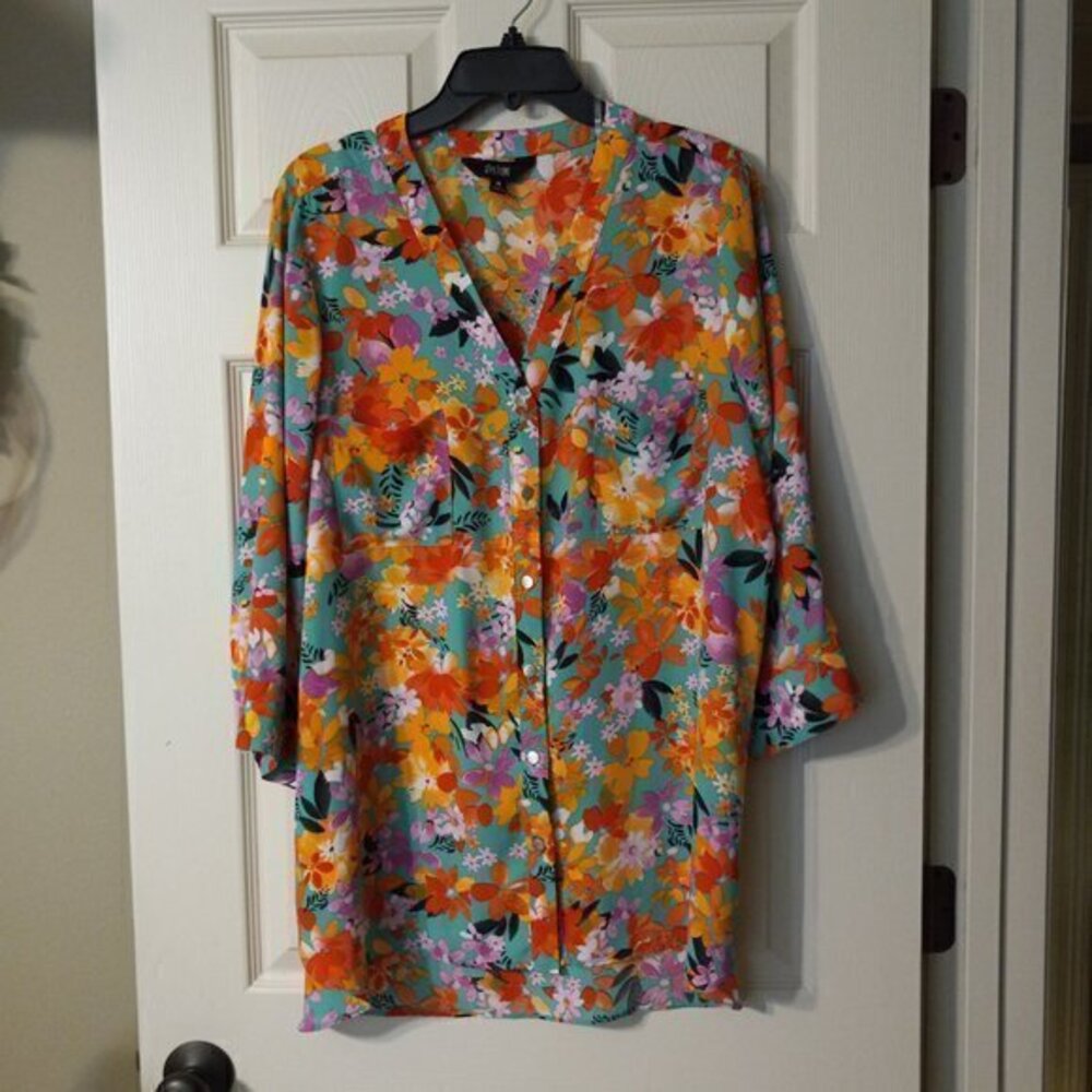Slim Factor by Investments Blouse Women's Size XL